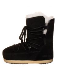 Moon Boot Skórzane botki zimowe "EVX" w kolorze czarnym rozmiar: 41-42. Czarne botki Moon Boot, na zimę, bez wzorów, ze skóry, bez obcasa, bez zapięcia. Za 744.95 zł.