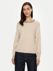 Morgan Sweter 242-MPERLE Beżowy Regular Fit. Brązowe swetry Morgan, s, bez wzorów, z syntetyku, bez ramiączek. Za 189.99 zł.