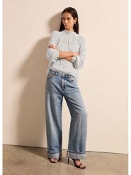 STEFANEL Bluzka w kolorze biało-czarnym rozmiar: XS. Białe bluzki Stefanel, xs, bez wzorów, z wiskozy, bez kołnierzyka, bez ramiączek. Za 173.99 zł.