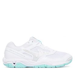 Buty halowe Mizuno. Białe obuwie sportowe Mizuno, bez zapięcia, mizuno wave. Za 529.99 zł.