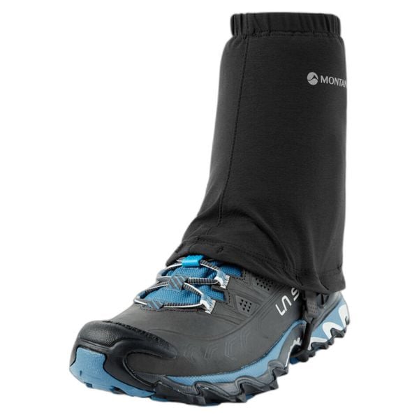 Getry trailowe Montane. Czarne legginsy sportowe Montane, l, bez wzorów, z elastanu, do biegania. Za 200.45 zł.