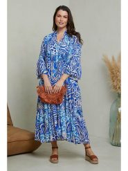 Curvy Lady Sukienka w kolorze niebieskim rozmiar: 40/42. Niebieskie sukienki Curvy Lady, na co dzień, bez wzorów, z bawełny, klasyczne, bez kołnierzyka, bez ramiączek, maxi, proste. Za 105.14 zł.