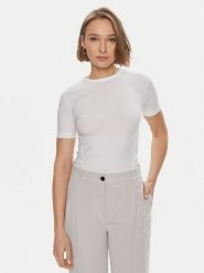 Calvin Klein T-Shirt K20K206553 Biały Slim Fit. Białe t-shirty Calvin Klein, xxs, bez wzorów, bez kołnierzyka, bez ramiączek. Za 179.99 zł.
