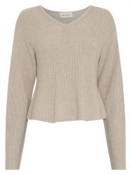 MOSS COPENHAGEN Sweter w kolorze beżowym rozmiar: S/M. Brązowe swetry Moss Copenhagen, m, bez wzorów, bez ramiączek. Za 164.95 zł.