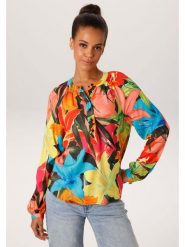 Aniston Bluzka ze wzorem rozmiar: 36. Bluzki Aniston, bez wzorów, z wiskozy, bez kołnierzyka, bez ramiączek. Za 130.99 zł.