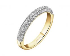 Pierścionek z żółtego złota z brylantami - 0,49 ct - próba 585. Żółte pierścionki Apart, z brylantem, złote. Za 5,990.00 zł.