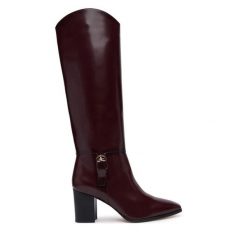 Kozaki LAUREN RALPH LAUREN. Brązowe kozaki Lauren Ralph Lauren, bez obcasa, na słupku, bez zapięcia. Za 1,599.00 zł.