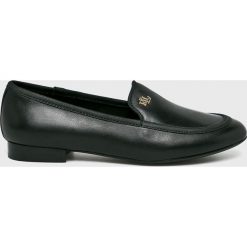 Lauren Ralph Lauren - Mokasyny. Czarne mokasyny Lauren Ralph Lauren, bez wzorów, z materiału, z okrągłym noskiem, bez obcasa. W wyprzedaży za 399.90 zł.