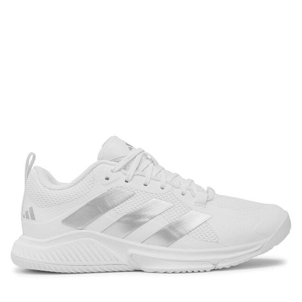 Buty halowe adidas. Białe obuwie sportowe Adidas, bez zapięcia. Za 329.99 zł.