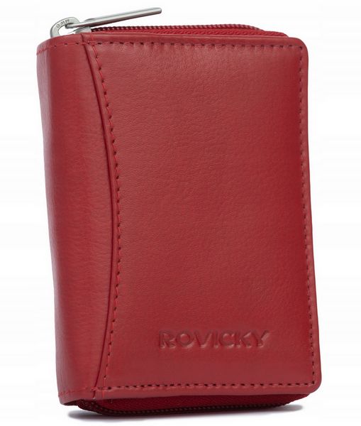 Portfel damski Rovicky R-23-17-LFN czerwony. Czerwone portfele ROVICKY, bez wzorów, ze skóry. Za 49.99 zł.