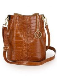 Mia Tomazzi Skórzana torebka w kolorze jasnobrązowym - 20 x 24 x 15 cm rozmiar: onesize. Brązowe torby na ramię Mia Tomazzi, bez wzorów, z materiału, na ramię, bez dodatków. Za 304.99 zł.