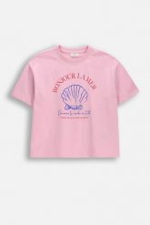 Bawełniany T-shirt z krótkim rękawem. Czerwone t-shirty COCCODRILLO, m, bez wzorów, z bawełny, bez kołnierzyka, bez ramiączek. Za 39.90 zł.