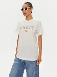 Pinko T-Shirt Tiramisu 104269 Biały Reglan Fit. Białe t-shirty Pinko, xs, bez wzorów, z bawełny, bez kołnierzyka, bez ramiączek. Za 429.99 zł.