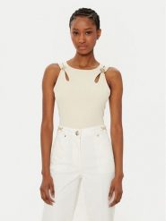 Guess Top W5RP13 KAQL2 Beżowy Regular Fit. Brązowe topy Guess, xxl, z aplikacjami, bez kołnierzyka, bez ramiączek. Za 169.99 zł.