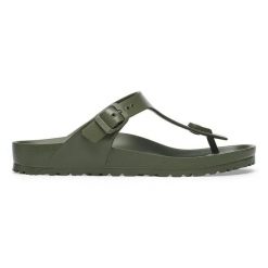 Birkenstock Gizeh EVA Khaki Japonki damskie. Zielone klapki Birkenstock, bez wzorów, bez obcasa. Za 189.99 zł.
