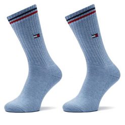 Skarpety długie Tommy Hilfiger. Niebieskie skarpety TOMMY HILFIGER, bez wzorów. Za 39.99 zł.
