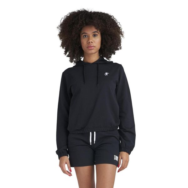 Krótka bluza z kapturem Chic Boxing. Czarne bluzy LEONE 1947 APPAREL, l, bez wzorów, z tkaniny, z kapturem. W wyprzedaży za 139.75 zł.