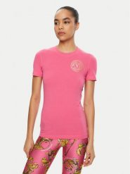 Versace Jeans Couture T-Shirt 78HAHT00 Różowy Regular Fit. Czerwone t-shirty Versace Jeans Couture, m, bez wzorów, z bawełny, bez kołnierzyka, bez ramiączek. Za 219.99 zł.