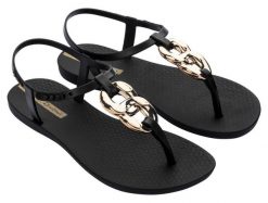 Sandały Ipanema Class Connect Ii Fem Damskie. Czarne sandały Ipanema, bez wzorów, z materiału, casualowe, bez obcasa, bez zapięcia. Za 119.99 zł.