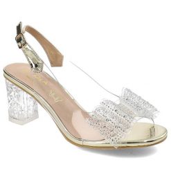 Złote Sandały S.Barski Eleganckie Buty Na Obcasie. Żółte sandały S.BARSKI, bez wzorów, eleganckie, bez obcasa, na obcasie, bez zapięcia. Za 139.00 zł.