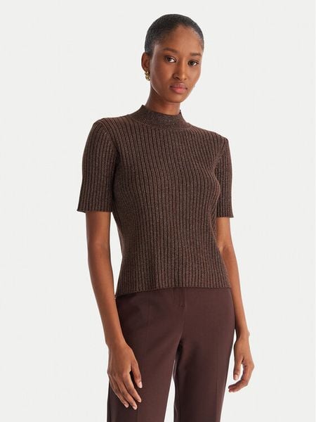 ACCESS FASHION Sweter 54-8046 Brązowy Slim Fit. Brązowe swetry ACCESS FASHION, m, bez wzorów, z syntetyku, bez ramiączek. Za 289.99 zł.