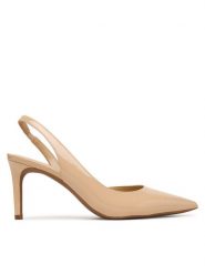 MICHAEL Michael Kors Szpilki 40R4HNMP1A Beżowy. Brązowe szpilki MICHAEL Michael Kors, bez wzorów, ze skóry, bez obcasa, na szpilce, bez zapięcia. Za 629.99 zł.
