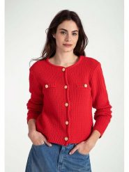 More & More Kardigan w kolorze czerwonym rozmiar: 38. Czerwone kardigany More & More, bez wzorów. Za 132.36 zł.