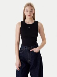 Calvin Klein Top LV047C201G Czarny Slim Fit. Czarne topy Calvin Klein, xxs, bez wzorów, z bawełny, bez kołnierzyka, bez ramiączek. Za 129.99 zł.