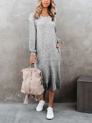 LA Angels Sukienka w kolorze szarym rozmiar: L. Szare sukienki LA Angels, na co dzień, l, bez wzorów, bez kołnierzyka, bez ramiączek, maxi, proste. Za 152.99 zł.