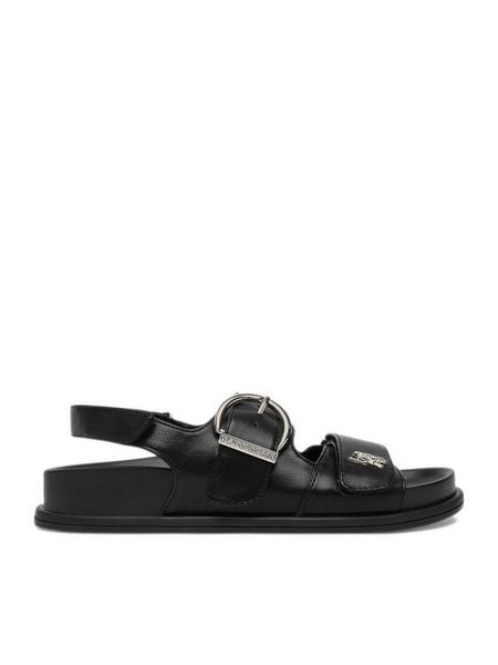 U.S. Polo Assn. Sandały EO-EDITH001W/6Y1 Czarny. Czarne sandały U.S. Polo Assn., bez wzorów, ze skóry, bez obcasa, na płaskiej podeszwie, bez zapięcia. Za 213.99 zł.