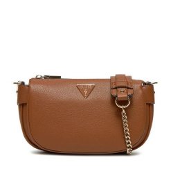 Torebka Guess. Brązowe listonoszki Guess, z aplikacjami, bez dodatków. Za 299.99 zł.