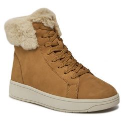 Botki Caprice. Brązowe botki Caprice, bez wzorów, bez obcasa, na płaskiej podeszwie, bez zapięcia. Za 499.99 zł.