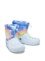 Crocs Kalosze "Classic Lined Neo Puff Tie Dye" w kolorze białym ze wzorem rozmiar: 42-43. Białe kalosze Crocs, bez wzorów. Za 162.49 zł.