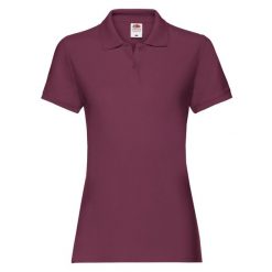 Damska Koszulka Polo Premium. Brązowe koszulki polo FRUIT OF THE LOOM, bez wzorów, bez ramiączek. Za 80.99 zł.