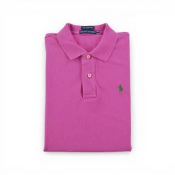 Second life - Krótki Rękaw Damska Koszulka Polo Różowa - Jak nowy. Czerwone bluzki RALPH LAUREN, bez wzorów, sportowe, bez kołnierzyka, bez ramiączek. Za 114.17 zł.