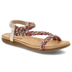 Sandały damskie Artiker, wygodne lekkie materiałowe z profilowanymi wkładkami wsuwane, złote, 56C1272. Żółte sandały Artiker, bez wzorów, z materiału, eleganckie, bez obcasa, bez zapięcia. Za 109.00 zł.