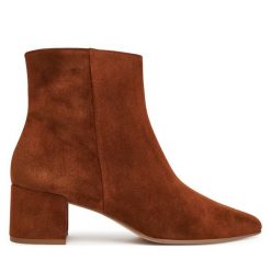 Botki HÖGL. Brązowe botki Högl, bez wzorów, bez obcasa, na słupku, bez zapięcia. Za 799.99 zł.