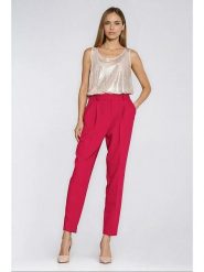 Nife Spodnie w kolorze czerwonym rozmiar: 36. Czerwone spodnie materiałowe Nife, na co dzień, bez wzorów, z materiału, z podwyższonym stanem. Za 150.02 zł.