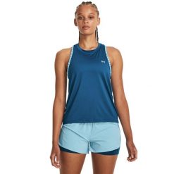 Top treningowy damski lekki Under Armour 1379434. Niebieskie koszulki sportowe Under Armour, bez wzorów, z dzianiny, bez ramiączek. Za 169.99 zł.