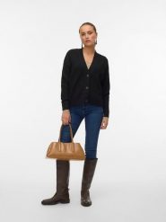 Vero Moda Kardigan w kolorze czarnym rozmiar: M. Czarne kardigany Vero Moda, m, bez wzorów, z materiału. Za 109.00 zł.