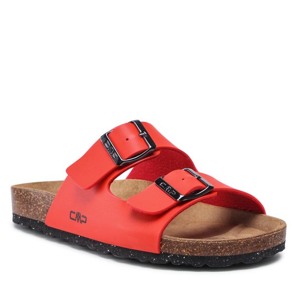Klapki CMP. Czerwone klapki CMP, bez wzorów, bez obcasa. Za 138.99 zł.