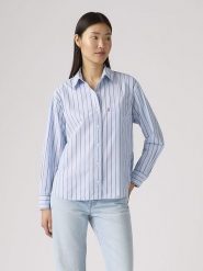 Levi's Koszula w kolorze błękitno-brązowym rozmiar: L. Niebieskie koszule Levi's®, l, bez wzorów, z bawełny, bez kołnierzyka, bez ramiączek. Za 116.45 zł.