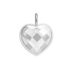 Zawieszka Mini Icons serce z białym kryształem, posrebrzana. Białe bransoletki Lilou, posrebrzane. Za 99.00 zł.
