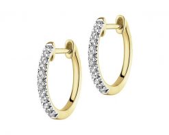 Kolczyki z żółtego złota z diamentami - koła - 0,10 ct - próba 585. Żółte kolczyki Apart, z diamentem, złote. Za 2,459.00 zł.