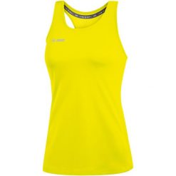 Damski tank top Jako top Run 2.0. Żółte topy JAKO, bez wzorów, bez kołnierzyka, bez ramiączek. Za 155.50 zł.