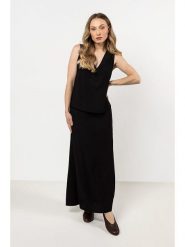 Awama Sukienka w kolorze czarnym rozmiar: XL. Czarne sukienki Awama, na co dzień, xl, bez wzorów, bez kołnierzyka, bez ramiączek, maxi, proste. Za 119.99 zł.