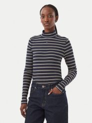 Tommy Jeans Bluzka Essential DW0DW19830 Granatowy Slim Fit. Niebieskie bluzki Tommy Jeans, l, bez wzorów, z bawełny, bez kołnierzyka, bez ramiączek. Za 209.99 zł.