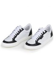 Anna Morellini Skórzane sneakersy "Feeria" w kolorze biało-czarnym rozmiar: 41. Białe trampki Anna Morellini, bez wzorów, bez zapięcia. Za 365.42 zł.