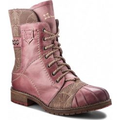 Botki MACIEJKA - 03961-15/00-4 Różowy. Czerwone botki Maciejka, z aplikacjami, ze skóry, bez obcasa, na obcasie, bez zapięcia. Za 379.00 zł.