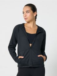 Bluza sportowa z kapturem - czarny. Czarne bluzy Sinsay, l, bez wzorów, z kapturem. Za 49.99 zł.